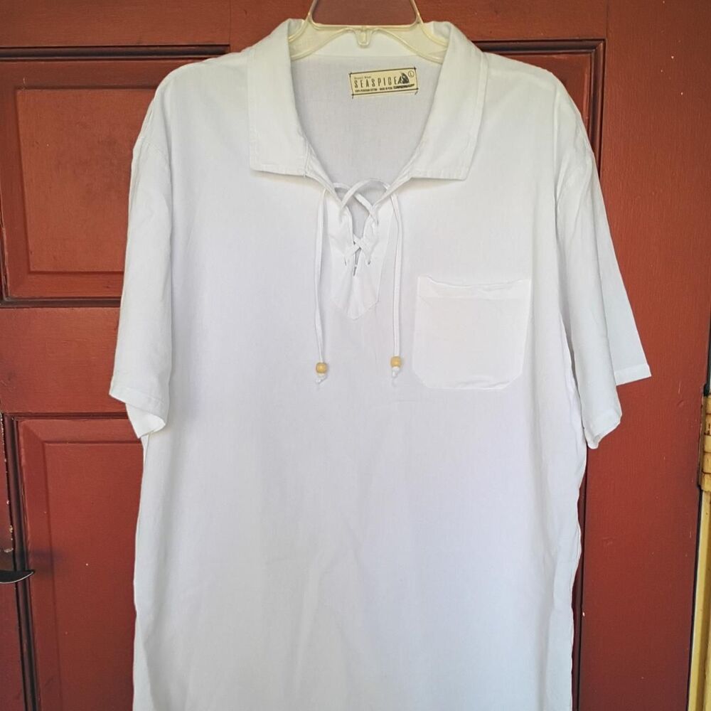 SEASPICE 100% Peruvian Cotton White Men's sz. Large Shirt
